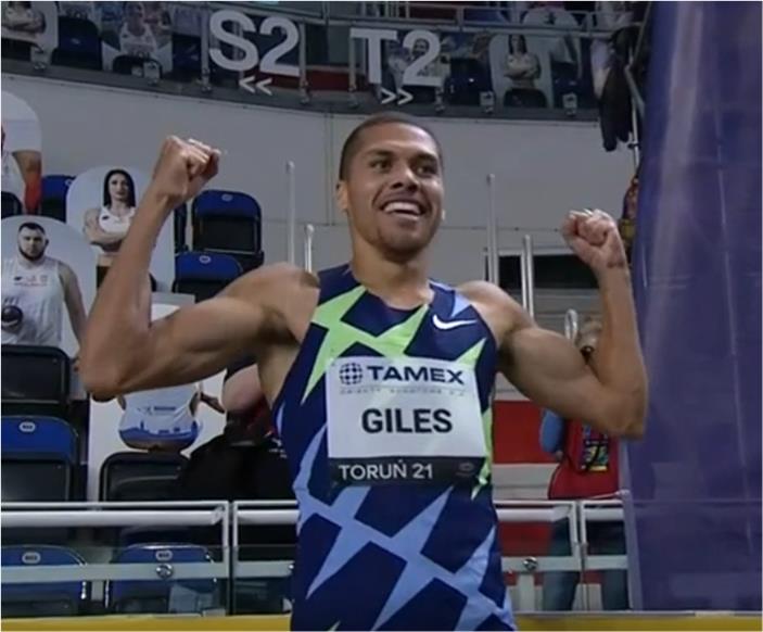 Giles Jubilant pose 